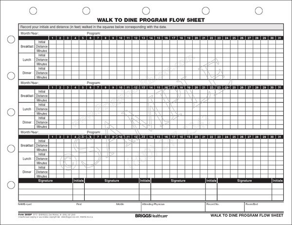 Walk to Dine Program Flow Sheet